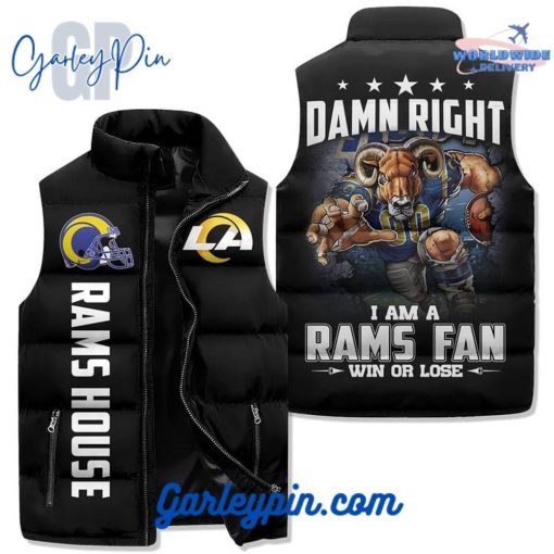 Los Angeles Rams I Am A Rams Fan Sleeveless Puffer Jacket