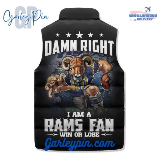 Los Angeles Rams I Am A Rams Fan Sleeveless Puffer Jacket