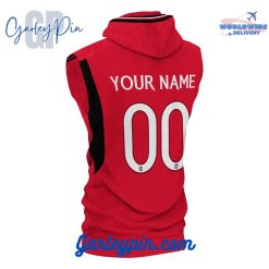 Manchester United Home Kits Custom Name Sleeveless Hoodie