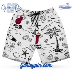 Miami Heat Beachscape Hawaiian Set