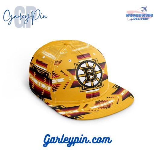 NHL Boston Bruins With Native Pattern Design Snapback