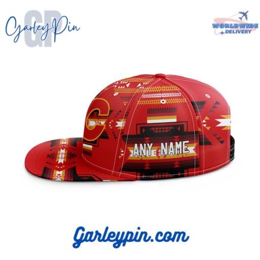 NHL Calgary Flames With Native Pattern Design Snapback