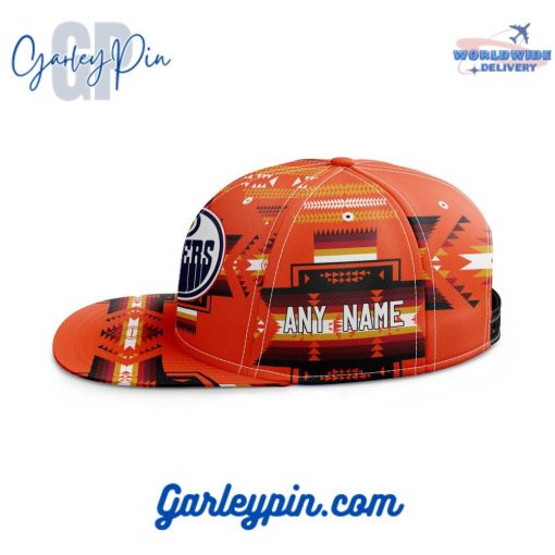 NHL Edmonton Oilers With Native Pattern Design Snapback