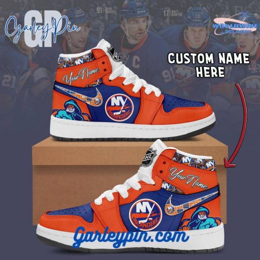 New York Islanders Custom Name Air Jordan 1 Sneaker