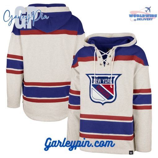 New York Rangers Oatmeal Rockaway Lace Up Hoodie