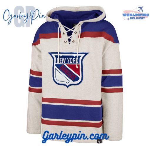 New York Rangers Oatmeal Rockaway Lace Up Hoodie