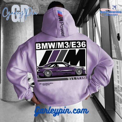 Oversized BMW Racing Light Purple Hoodie