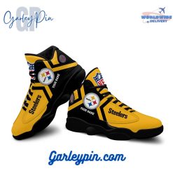 Pittsburgh Steelers Custom Name Black Sole Air Jordan 13