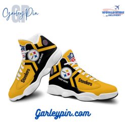 Pittsburgh Steelers Custom Name White Sole Air Jordan 13