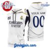 Real Madrid Away Kits Custom Name Sleeveless Hoodie