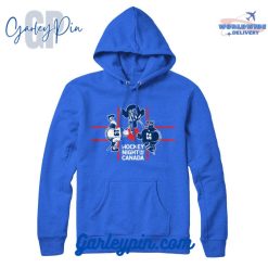 Retro Hockey Night In Canada Faceoff Royal Blue Hoodie