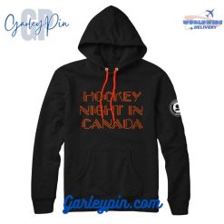 Retro Hockey Night In Canada Neon Sign Black Hoodie