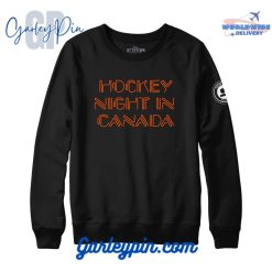 Retro Hockey Night In Canada Neon Sign Black Sweatshirt