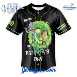 Rick and Morty Happy St Patricks Day Custom Name Baseball Jersey