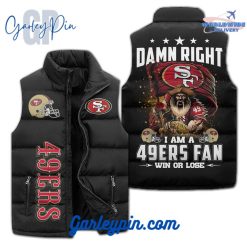 San Francisco 49ers I Am A 49ers Fan Black Sleeveless Puffer Jacket