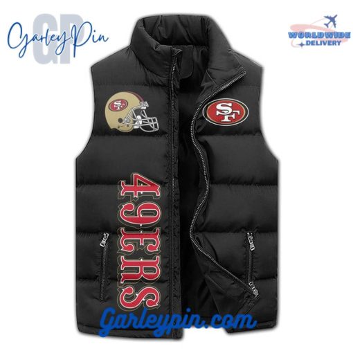 San Francisco 49ers I Am A 49ers Fan Black Sleeveless Puffer Jacket