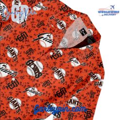 San Francisco Giants Orange Camouflage Hawaiian Set