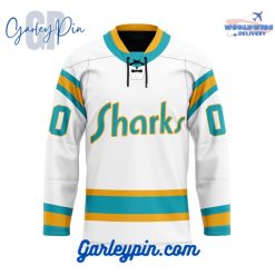San Jose Sharks Custom Name Reverse Retro Hockey Jersey