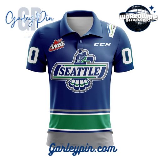 Seattle Thunderbirds Custom Name Polo Shirt