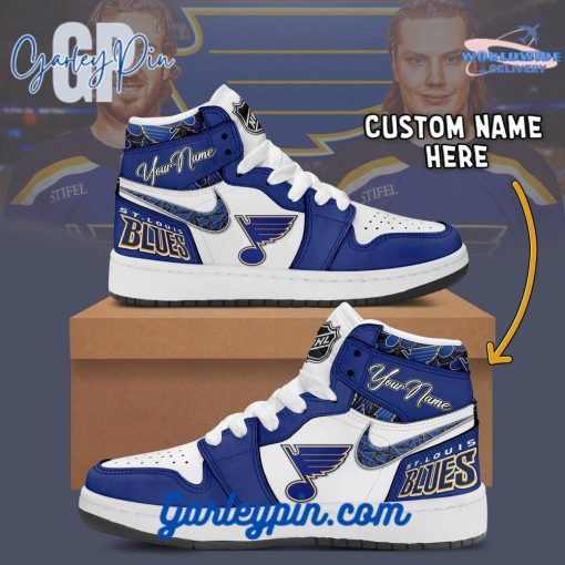 St. Louis Blues Custom Name Air Jordan 1 Sneaker