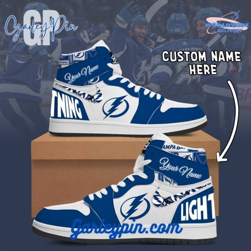 Tampa Bay Lightning Custom Name Air Jordan 1 Sneaker