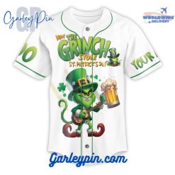 The Grinch Stole St Patrick's Day Custom Name Baseball Jersey
