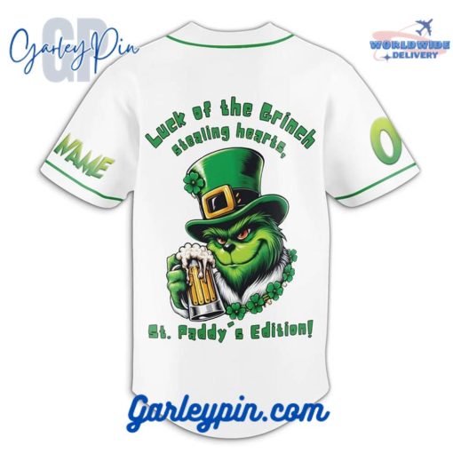 The Grinch Stole St Patrick’s Day Custom Name Baseball Jersey