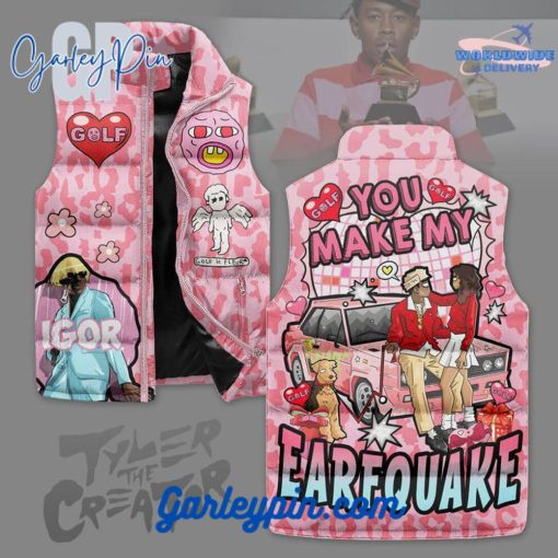 Tyler the Creator You Make My Earfquake Sleeveless Puffer Jacket