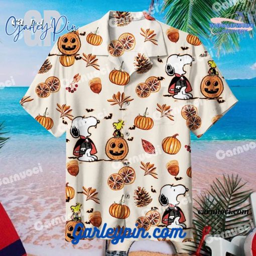 Vampire Snoopy With Pumpkin Hawaiian Shirt