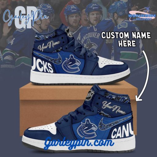 Vancouver Canucks Custom Name Air Jordan 1 Sneaker