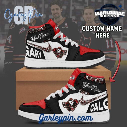 WHL Calgary Hitmen Custom Name Air Jordan 1 Sneaker