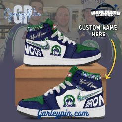 WHL Swift Current Broncos Custom Name Air Jordan 1 Sneaker