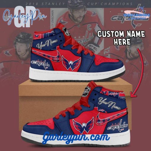 Washington Capitals Custom Name Air Jordan 1 Sneaker