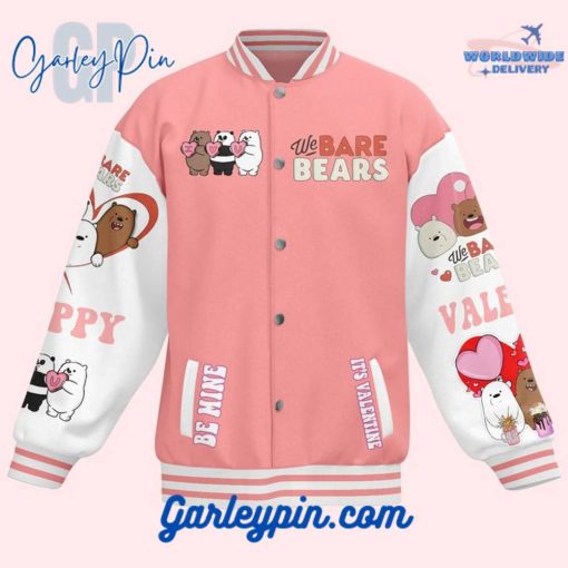 We Bare Bears Be My Valentines Baseball Jacket