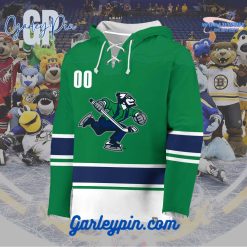 AHL Abbotsford Canucks 2024 Hockey Lace Up Green Hoodie