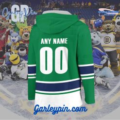 AHL Abbotsford Canucks 2024 Hockey Lace Up Green Hoodie