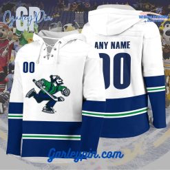AHL Abbotsford Canucks 2024 Hockey Lace Up White Hoodie