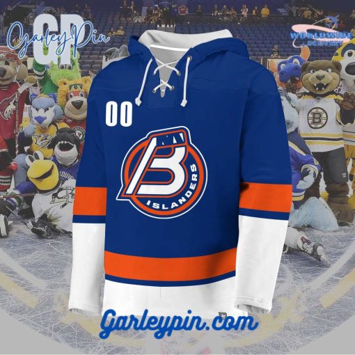 AHL Bridgeport Islanders 2024 Hockey Lace Up Navy Hoodie