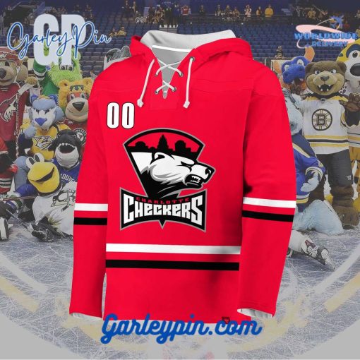 AHL Charlotte Checkers 2024 Hockey Lace Up Red Hoodie