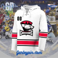AHL Charlotte Checkers 2024 Hockey Lace Up White Hoodie