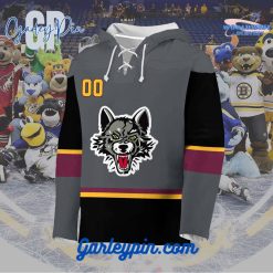 AHL Chicago Wolves 2024 Hockey Lace Up Gray Hoodie