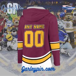 AHL Chicago Wolves 2024 Hockey Lace Up Maroon Hoodie