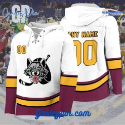 AHL Chicago Wolves 2024 Hockey Lace Up White Hoodie
