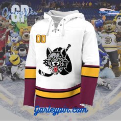 AHL Chicago Wolves 2024 Hockey Lace Up White Hoodie