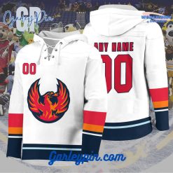 AHL Coachella Valley Firebirds  2024 Hockey Lace Up White Hoodie