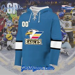AHL Colorado Eagles 2024 Hockey Lace Up Blue Hoodie