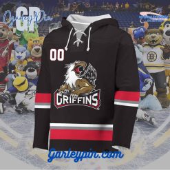 AHL Grand Rapids Griffins  2024 Hockey Lace Up Black Hoodie