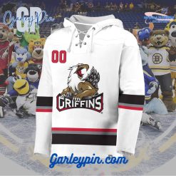 AHL Grand Rapids Griffins 2024 Hockey Lace Up White Hoodie