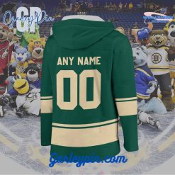 AHL Iowa Wild 2024 Hockey Lace Up Forest Green Hoodie