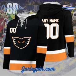 AHL Lehigh Valley Phantoms 2024 Hockey Lace Up Black Hoodie